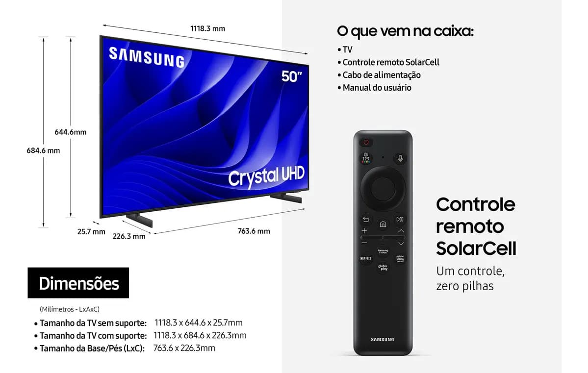 Smart TV Samsung UN50DU8000GXZD 50'' UHD 4K Crystal — foto 8